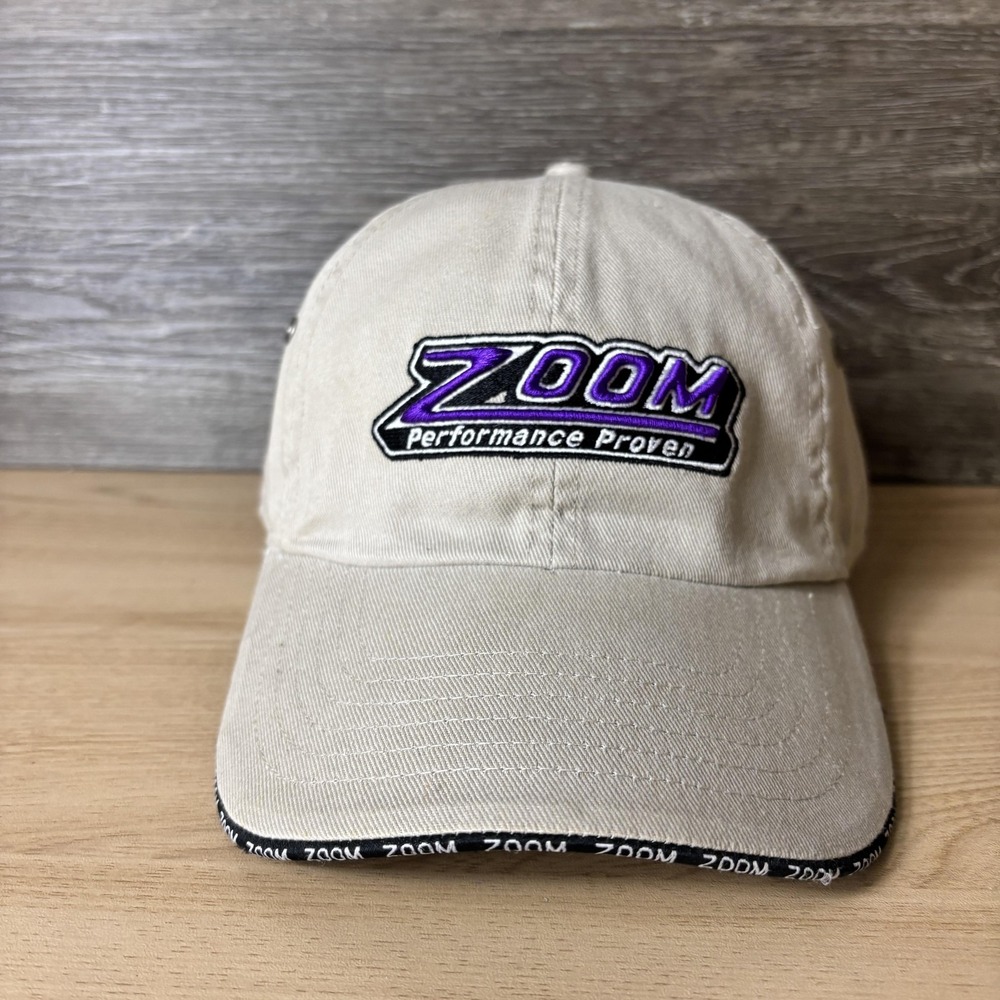 Zoom Hat Cap Strap Back Embroidered Racing Promo Performance Mens One Size
